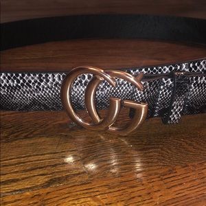 Black snake print CG belt